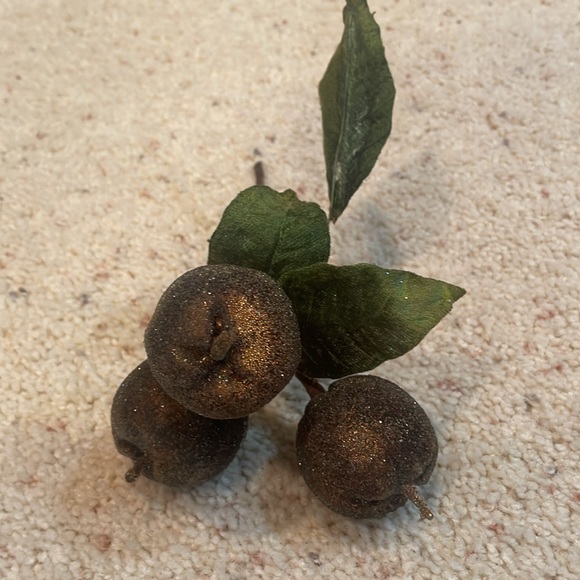 Sparkly Fruit with 12 1/2” round Sparkly Gold Metal Base - Picture 6 of 13